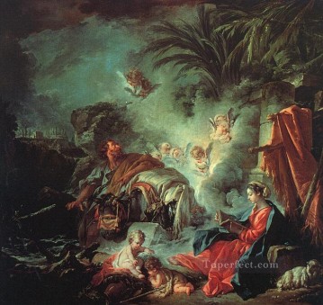  Rococo Art Painting - The Rest on the Flight into Egypt Rococo Francois Boucher